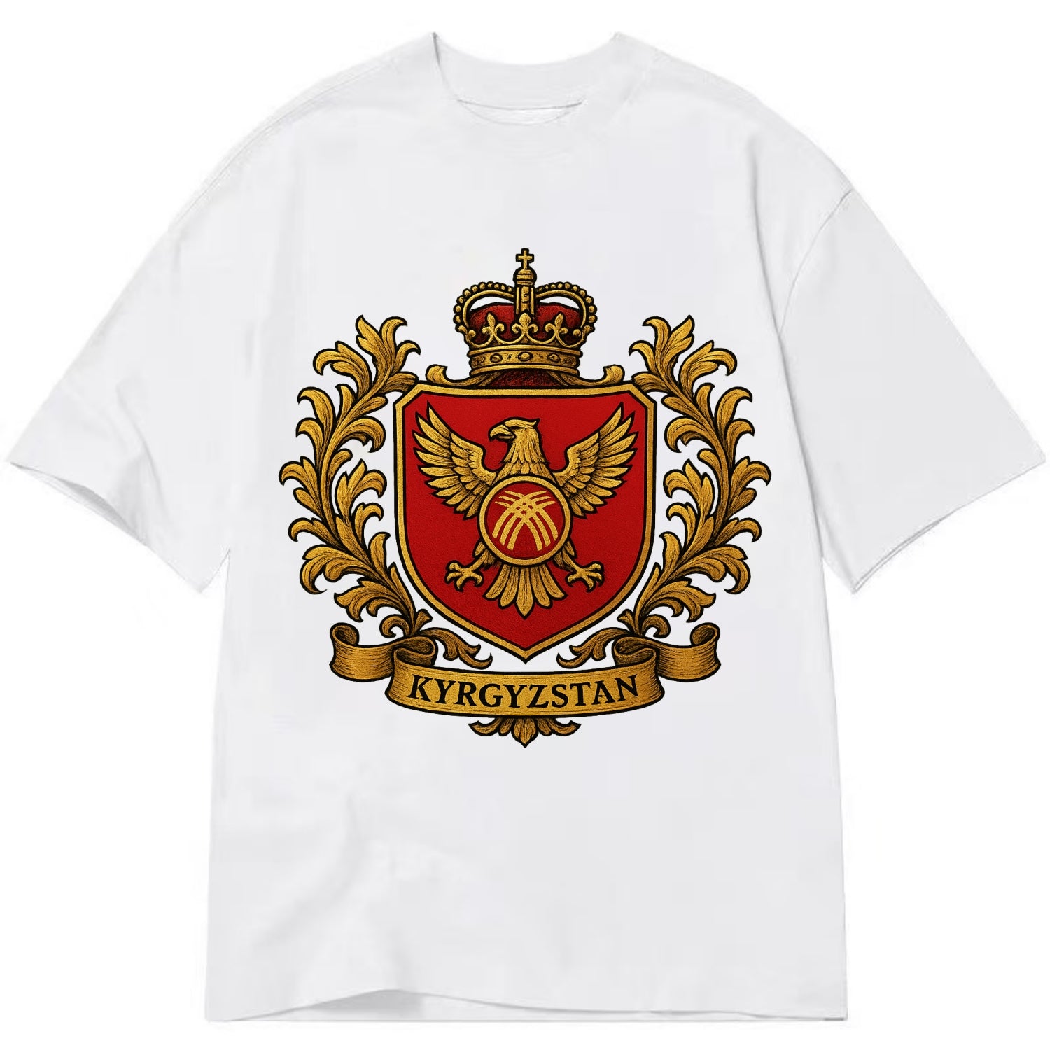 Kyrgyzstan Heritage Badge  - Classic T-shirt - White