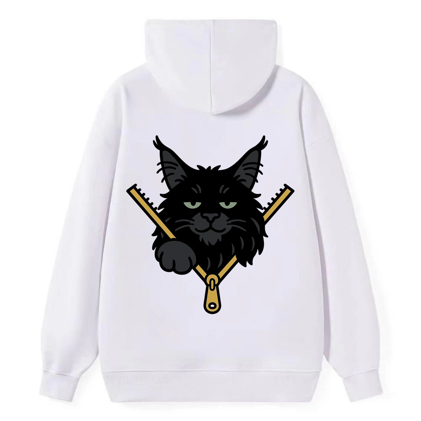 Black Maine Coon - Classic Pullover Hoodie - White