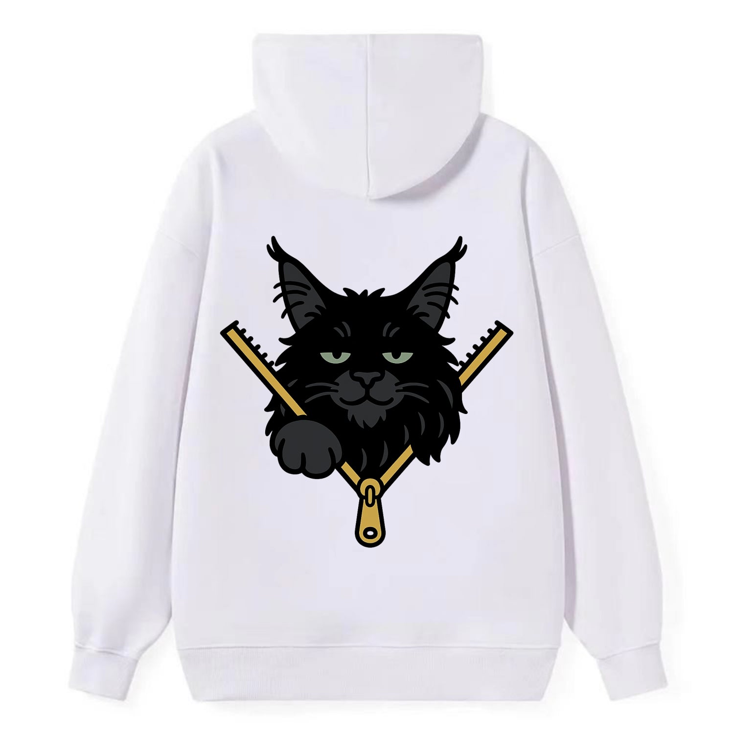 Black Maine Coon - Classic Pullover Hoodie - White