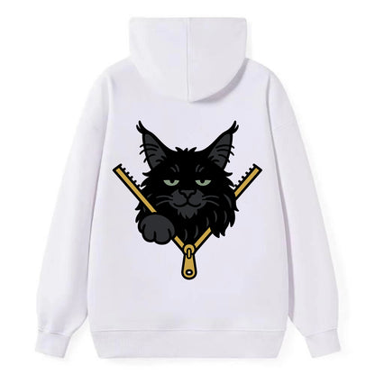 Black Maine Coon - Classic Pullover Hoodie - White