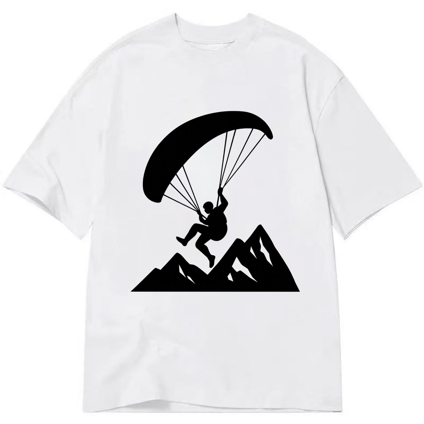 Paraglider soaring over mountain peaks - Classic T-shirt - White