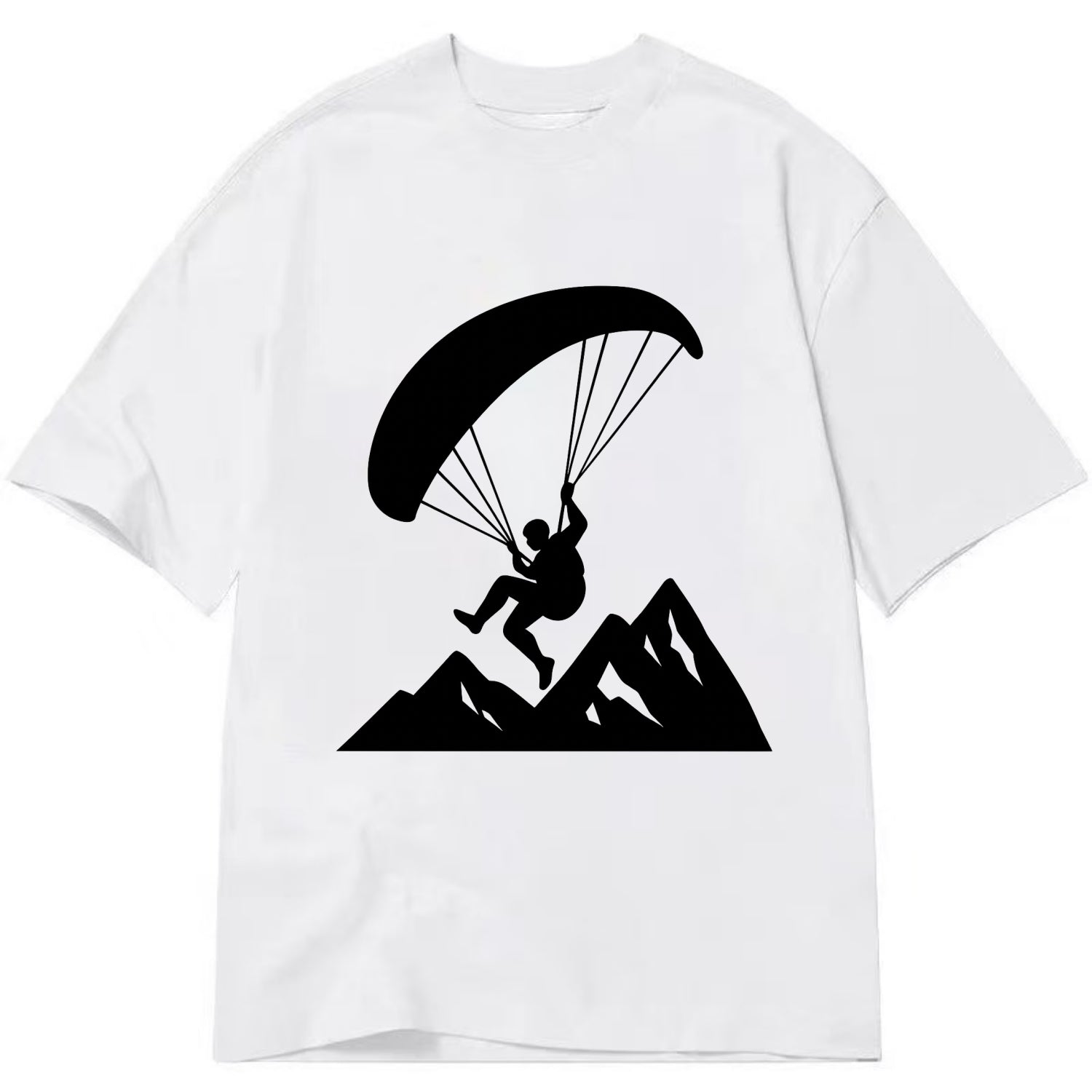 Paraglider soaring over mountain peaks - Classic T-shirt - White