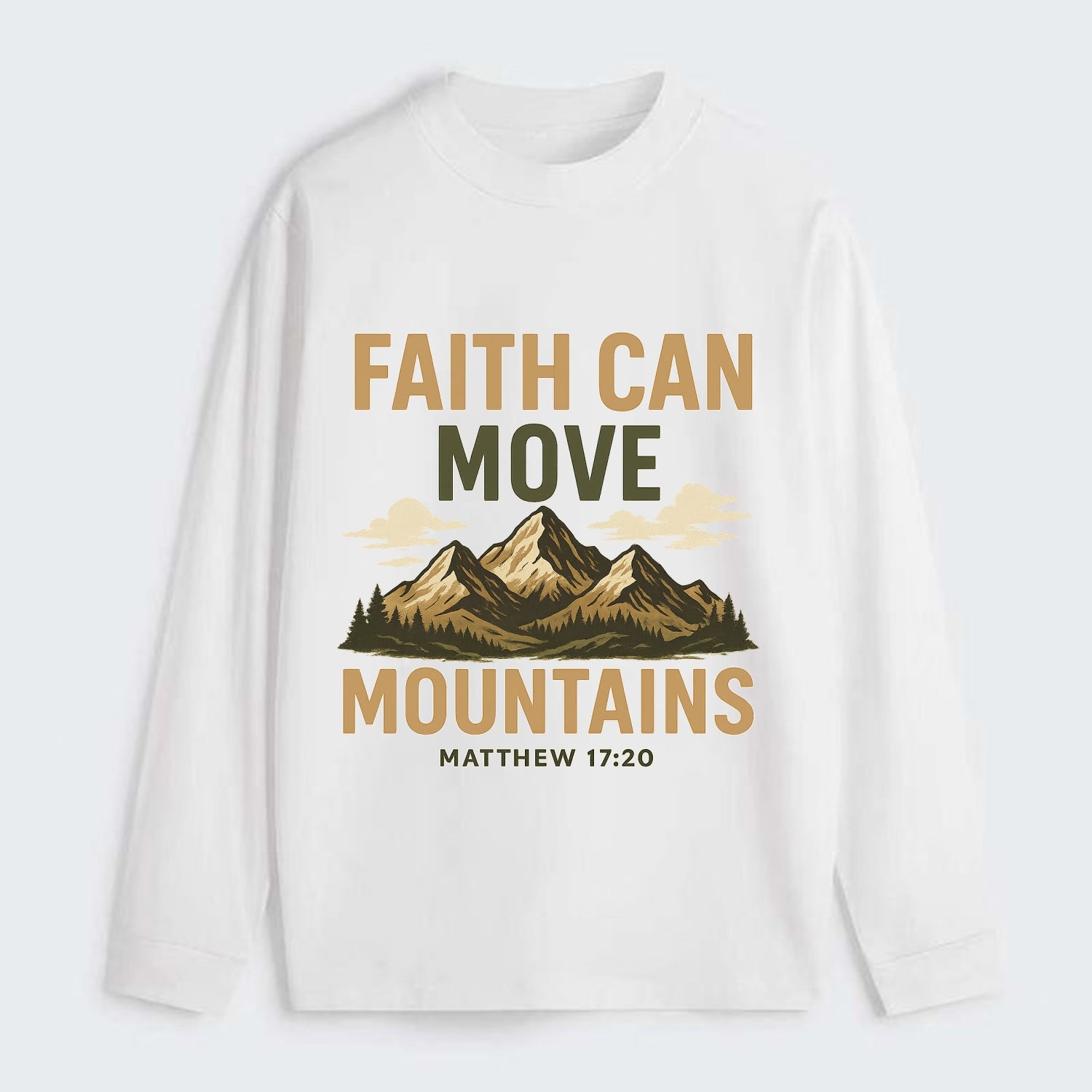 Matthew 17:20 Mountains - Classic Long Sleeve Shirt - White