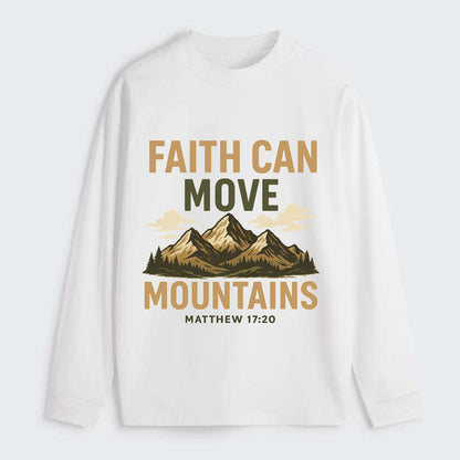 Matthew 17:20 Mountains - Classic Long Sleeve Shirt - White