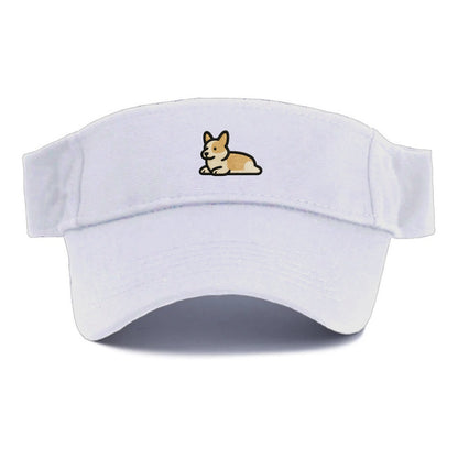 Corgi - Sploot lying position - Visor - White