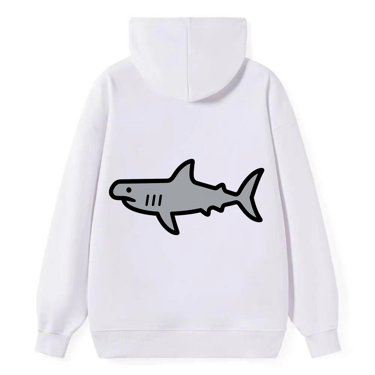 Hammerhead Shark - Gray distinctive head flat side profile - Classic Pullover Hoodie - White
