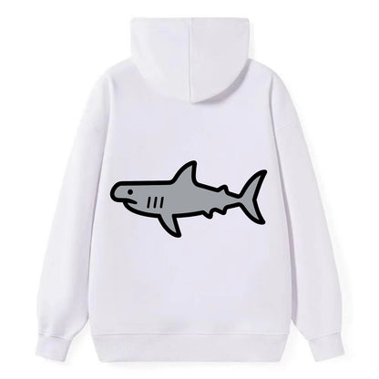 Hammerhead Shark - Gray distinctive head flat side profile - Classic Pullover Hoodie - White