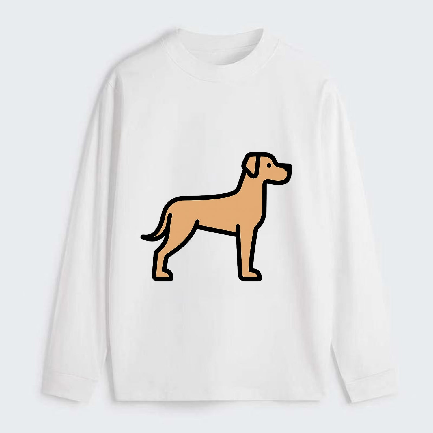 Great Dane - Fawn colored flat side profile - Classic Long Sleeve Shirt - White