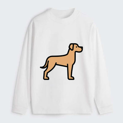 Great Dane - Fawn colored flat side profile - Classic Long Sleeve Shirt - White