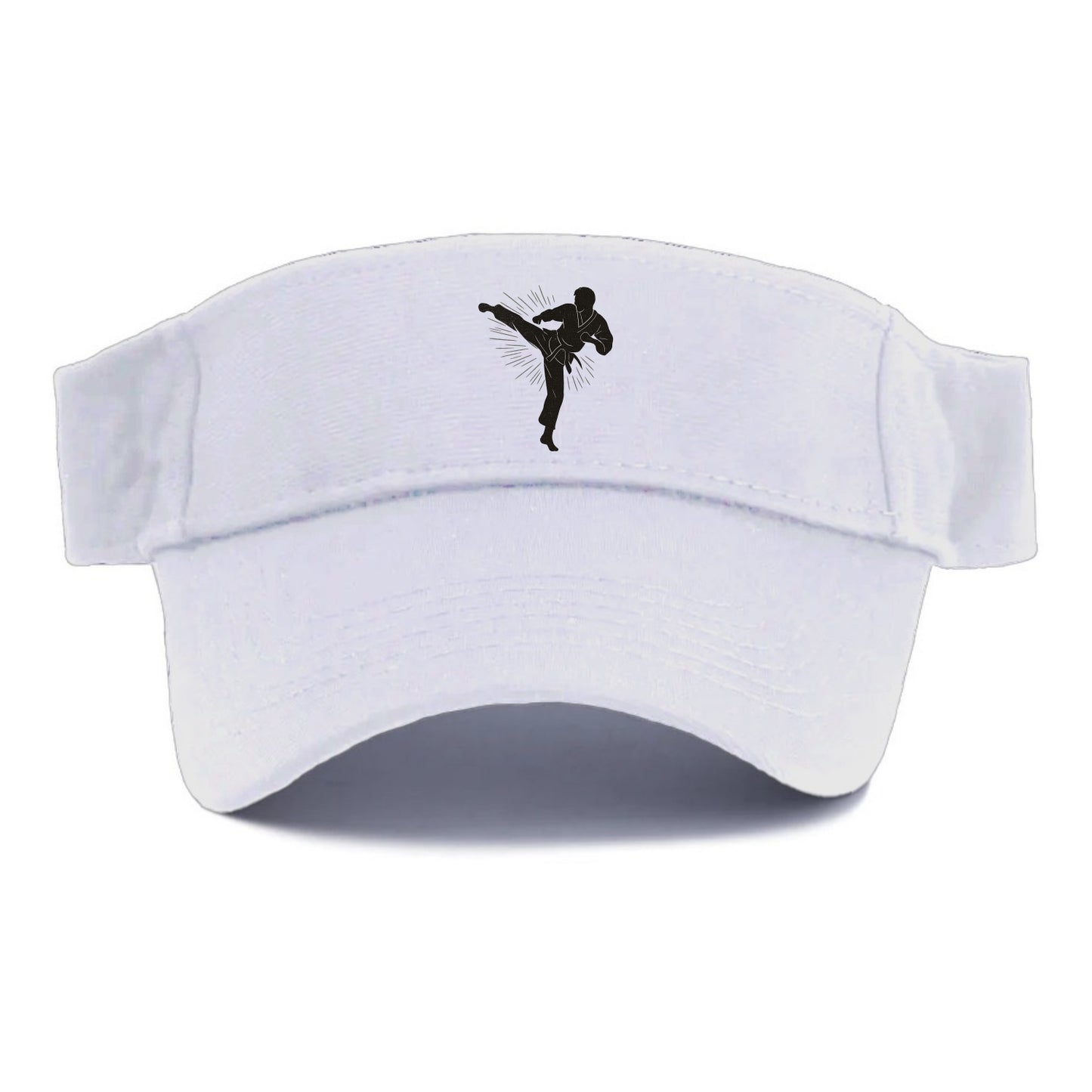 Taekwondo athlete spinning heel kick - Visor - White