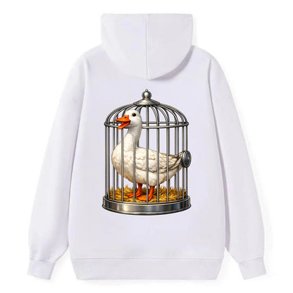 Duck In Cage - Classic Pullover Hoodie - White