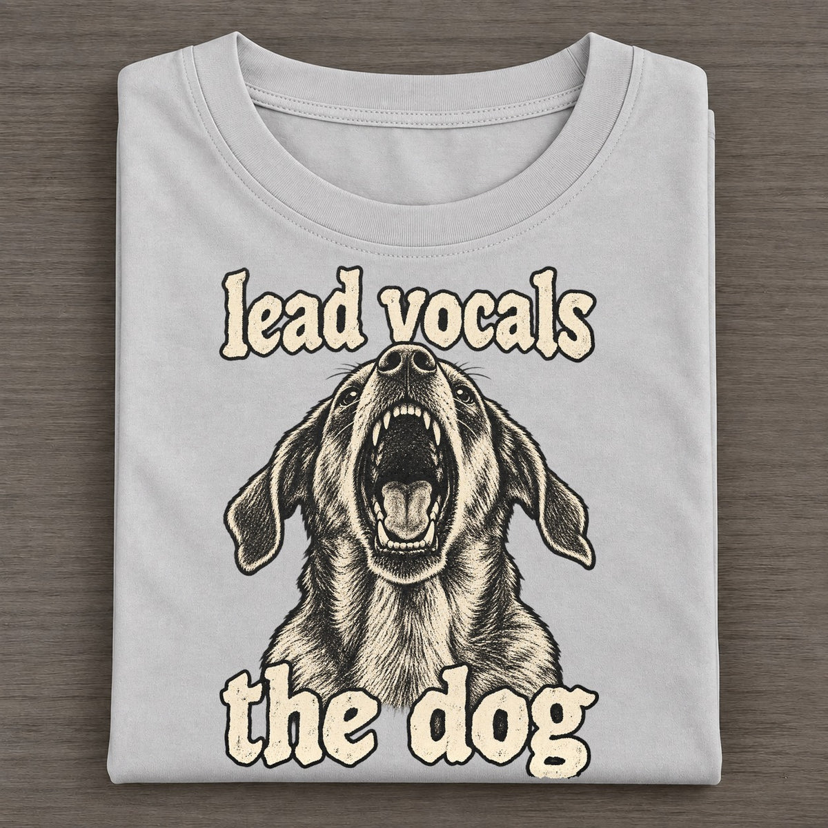 A Dog Head Thrown Back Mid Bark Seen From Slightly Below Bark For Me Classic T-shirt – Grey