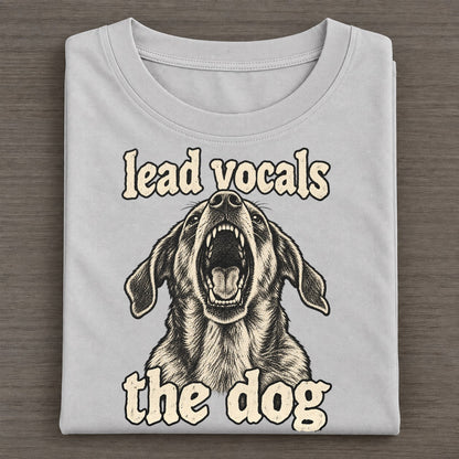 A Dog Head Thrown Back Mid Bark Seen From Slightly Below Bark For Me Classic T-shirt – Grey