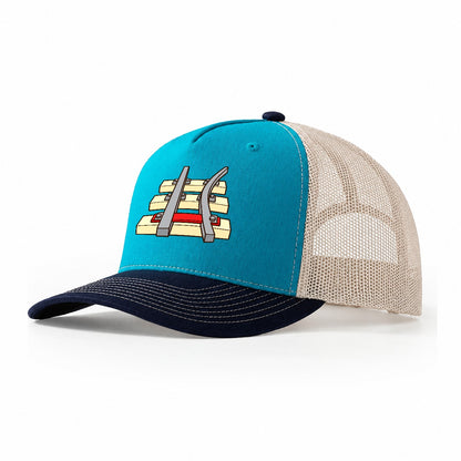 A Point On The Bench Model Railways Trucker Hat – Teal Navy