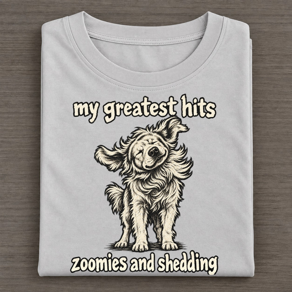 A Thick Coated Dog Mid Shake Body Twisting Coat Flung Outward Bark For Me Classic T-shirt – Grey