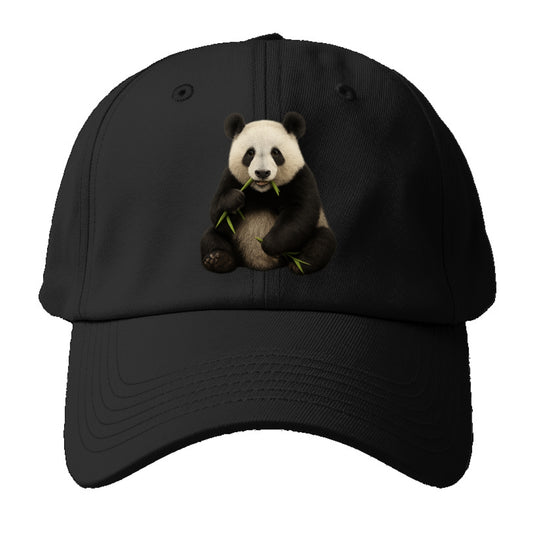 realistic panda eating bamboo hat Hat