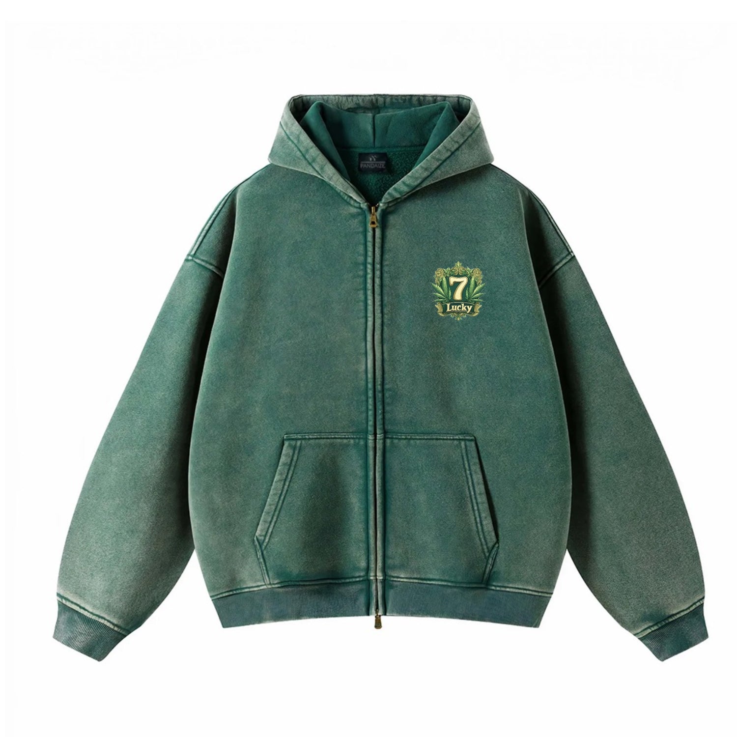 Lucky 7 Vintage Cotton Zip Hoodie – Pandaize