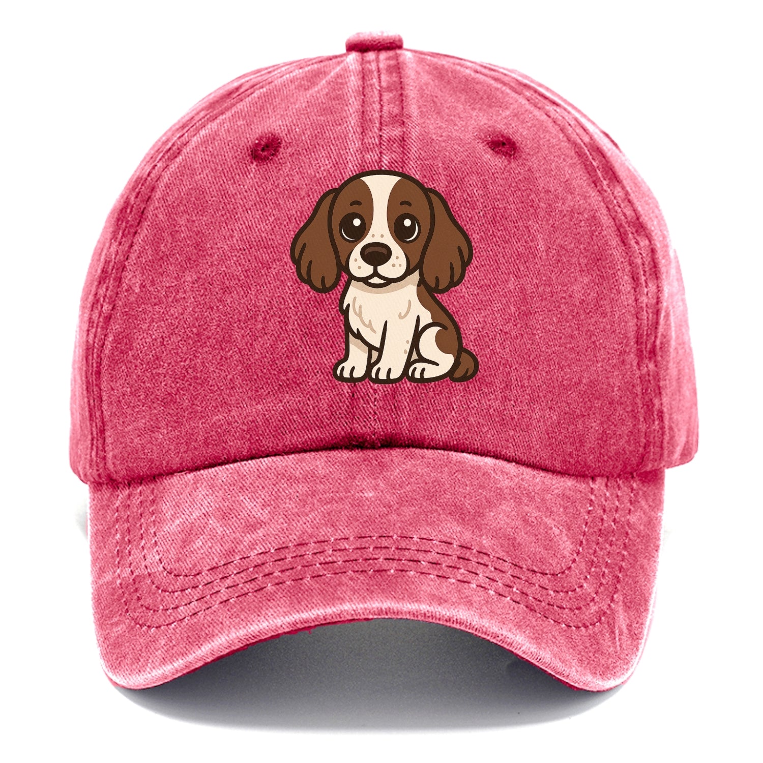 english springer spaniel liver and white sitting pose portrait design Hat