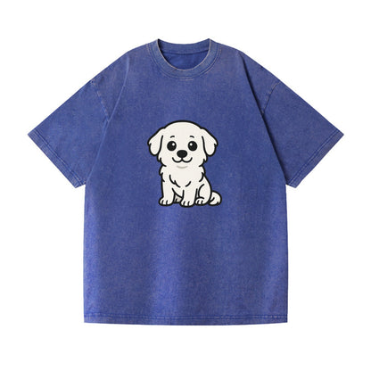 great pyrenees white fluffy sitting pose portrait design Hat