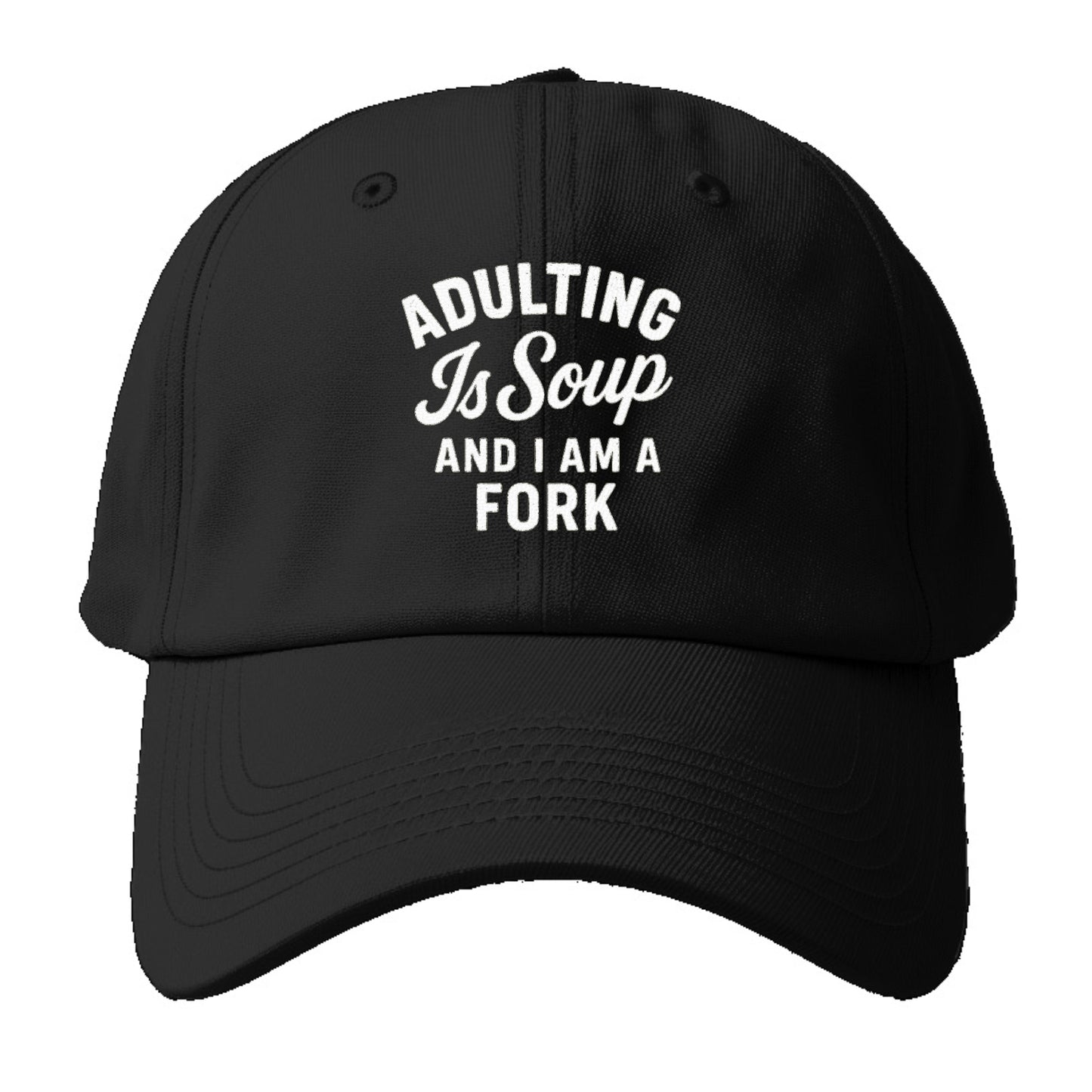 adulting soup and a fork Hat