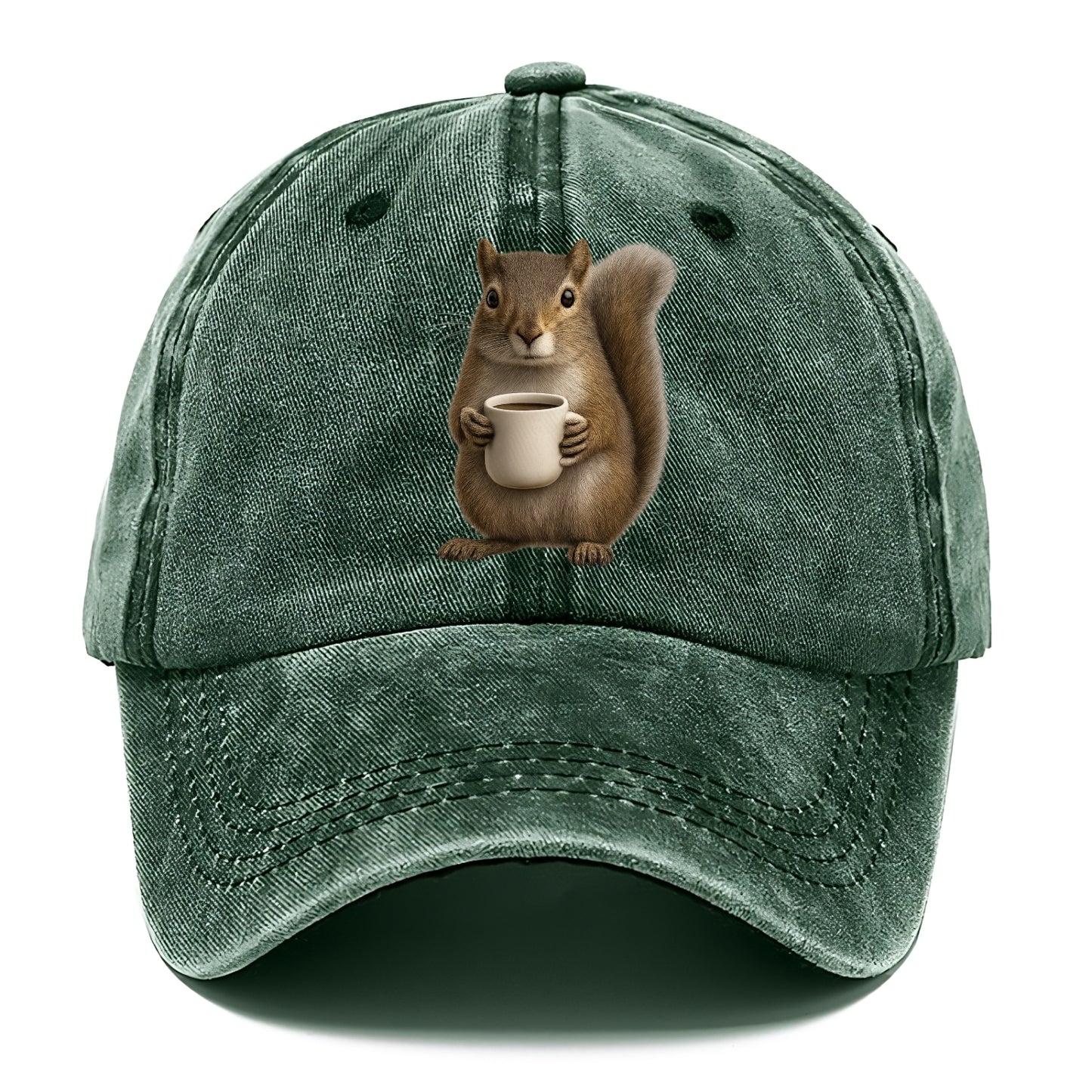 squirrel holding coffee cup art Hat