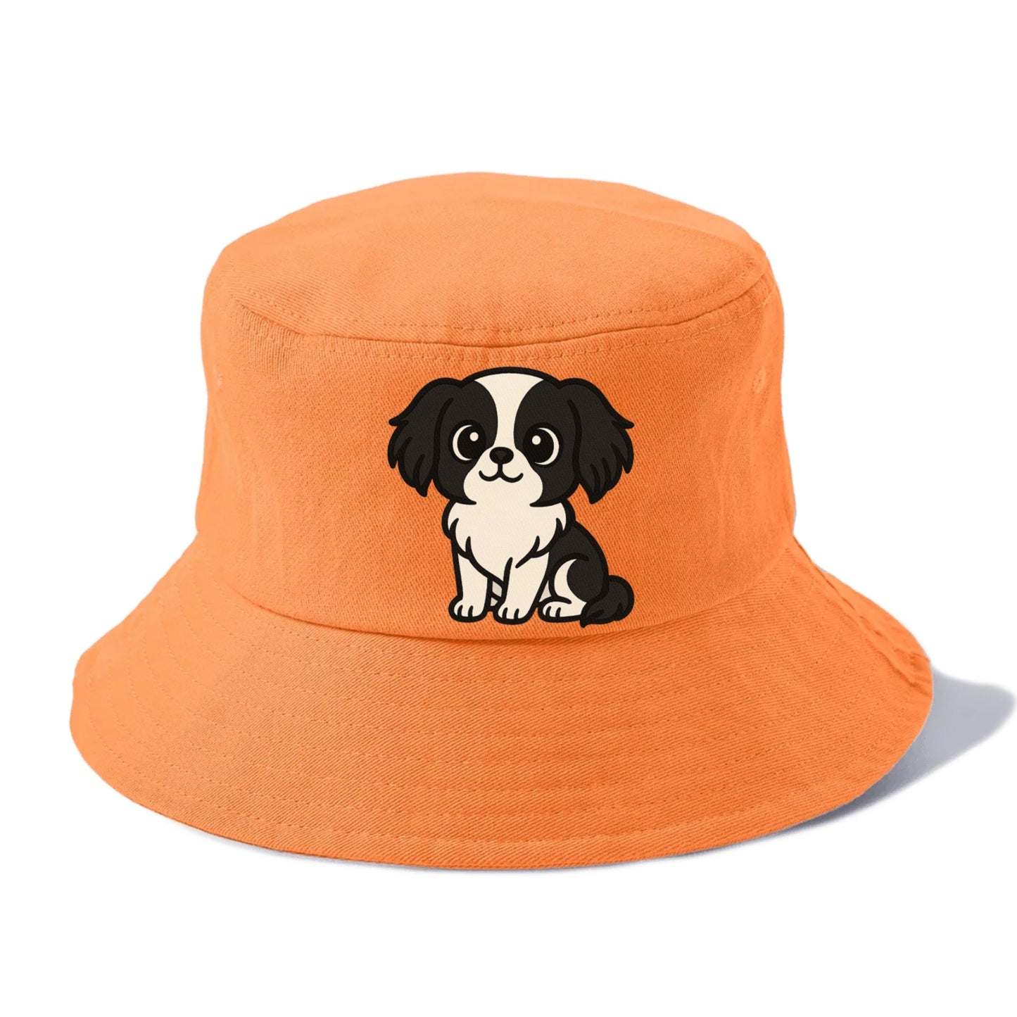 japanese chin black and white sitting pose portrait design Hat