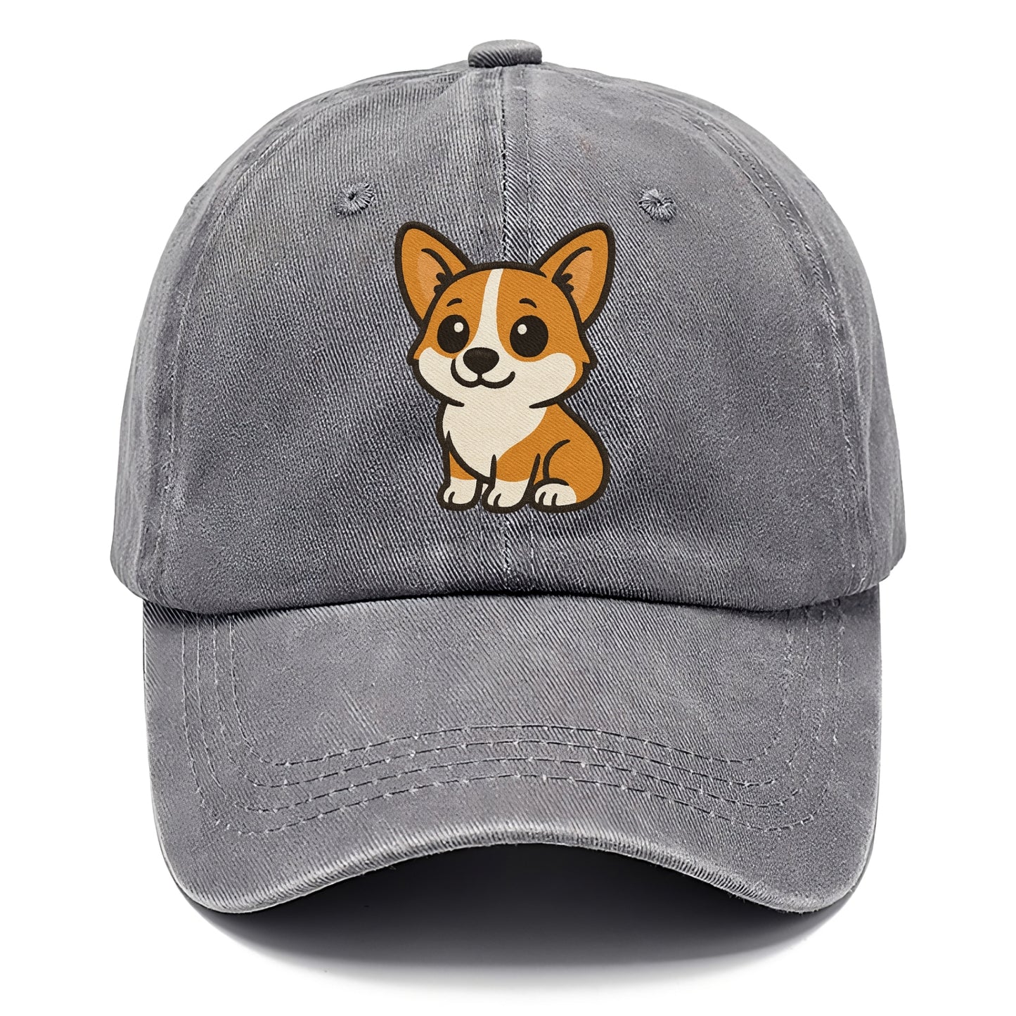 corgi orange and white sitting pose with short legs portrait design Hat