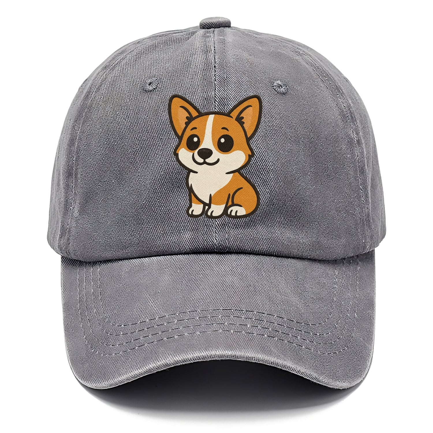corgi orange and white sitting pose with short legs portrait design Hat