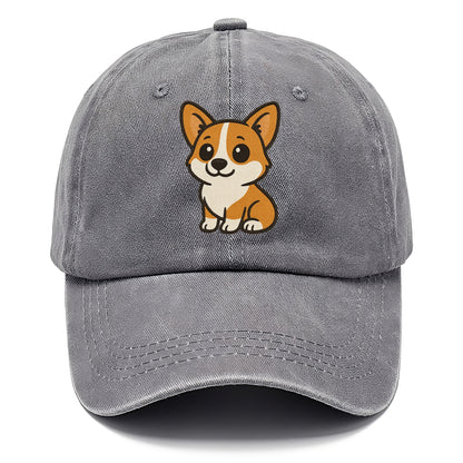 corgi orange and white sitting pose with short legs portrait design Hat