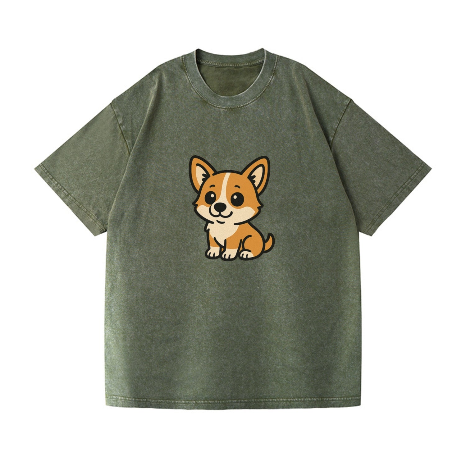 Corgi Puppy Orange And White With Short Stubby Legs Portrait Design Vintage  T-shirt