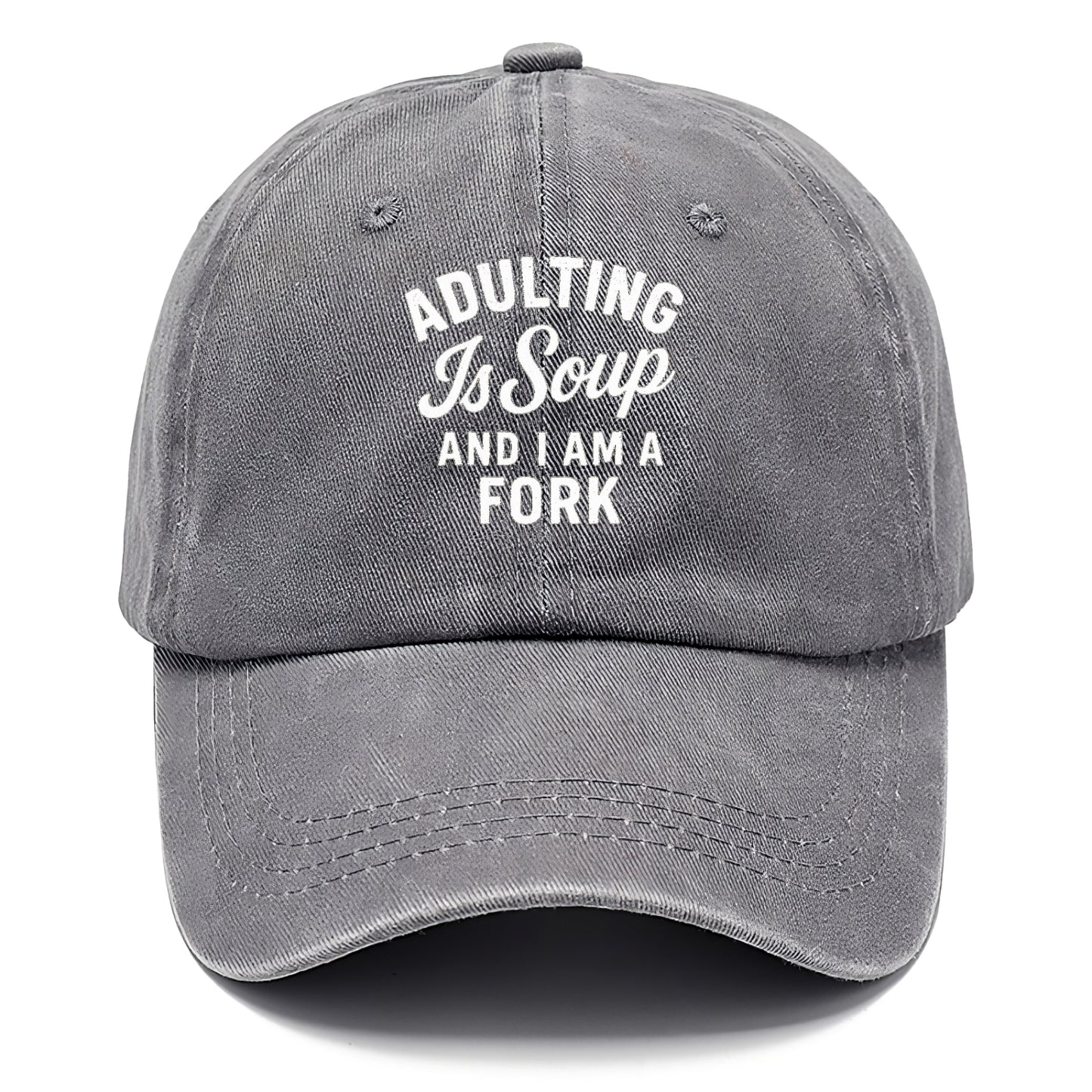 adulting soup and a fork Hat