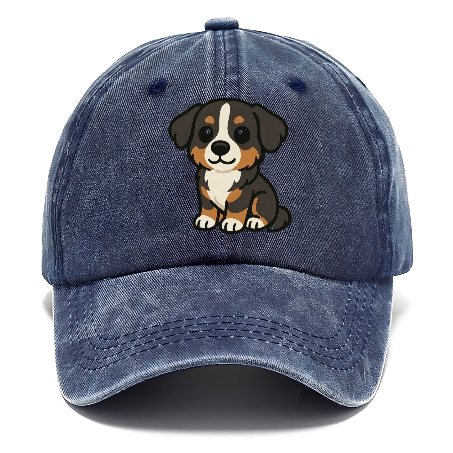bernese mountain dog tricolor sitting pose portrait design Hat