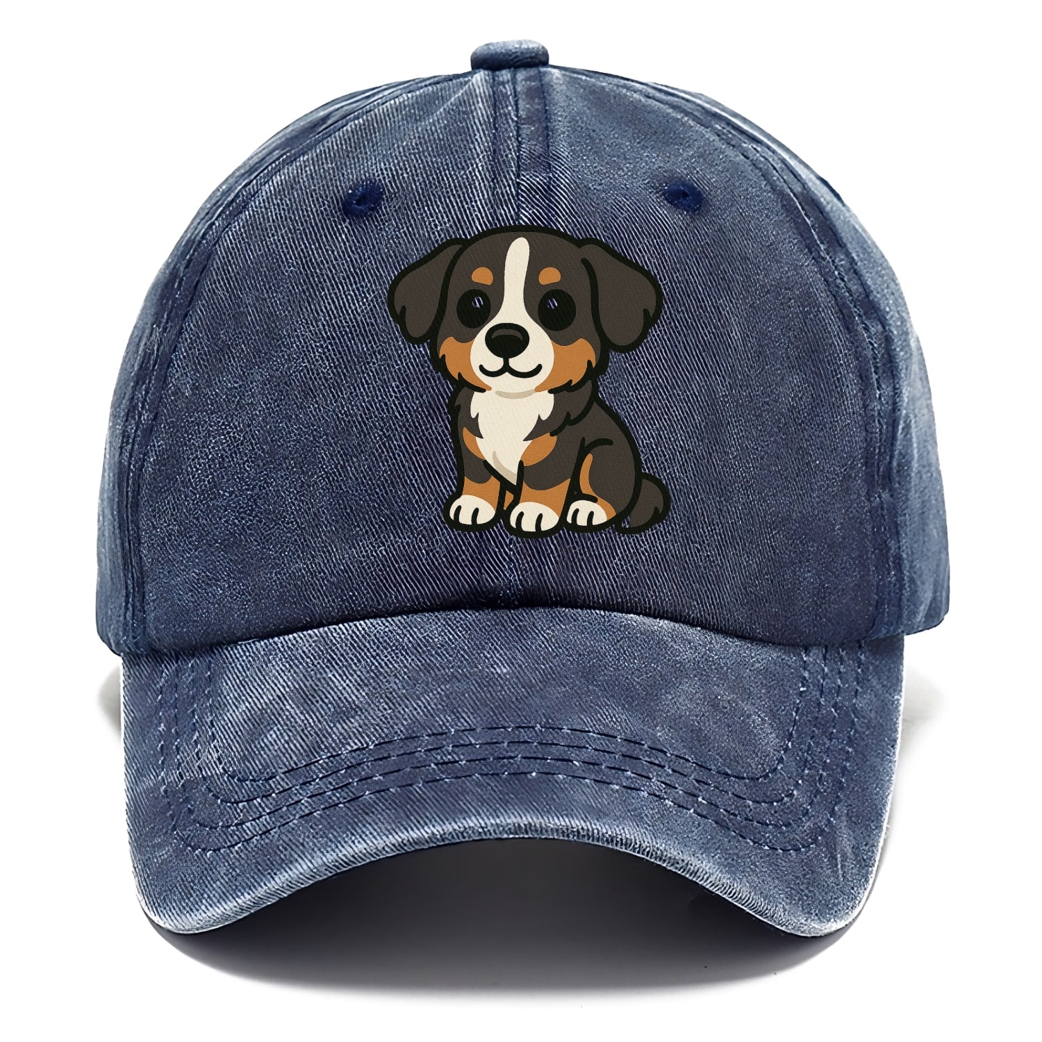 bernese mountain dog tricolor sitting pose portrait design Hat