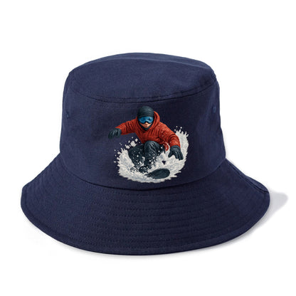 snowboarder carving through fresh powder Hat