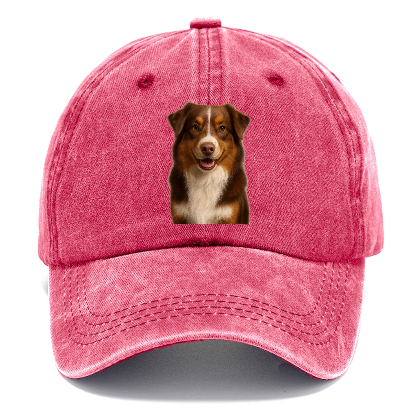 red tri australian shepherd portrait design Hat
