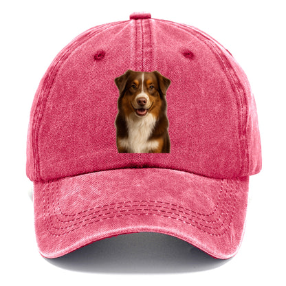 red tri australian shepherd portrait design Hat