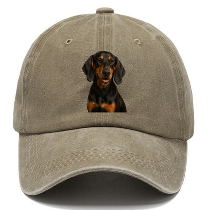 black tan coonhound portrait design Hat