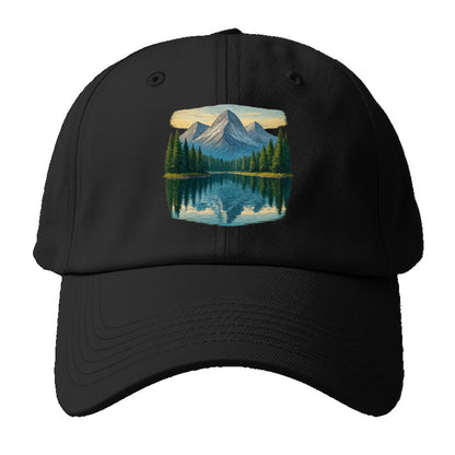 mountain lake reflections Hat