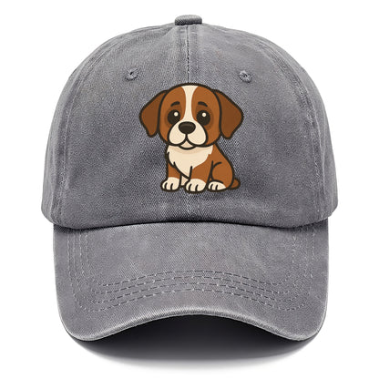 saint bernard brown and white sitting pose with gentle expression portrait design Hat