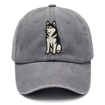 siberian-husky-black-white-loyal-spirit Hat