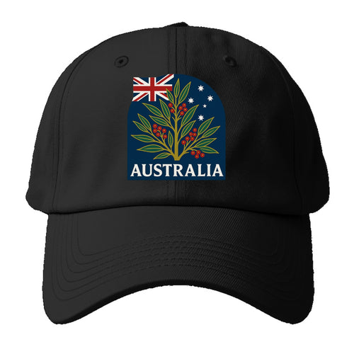 Australian Botanical Emblem Baseball Cap For Big Heads