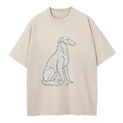Borzoi White Sitting Pose Hat