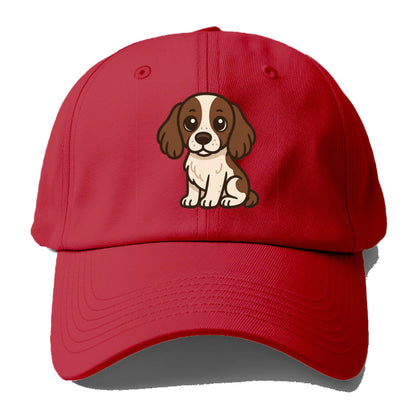 english springer spaniel liver and white sitting pose portrait design Hat