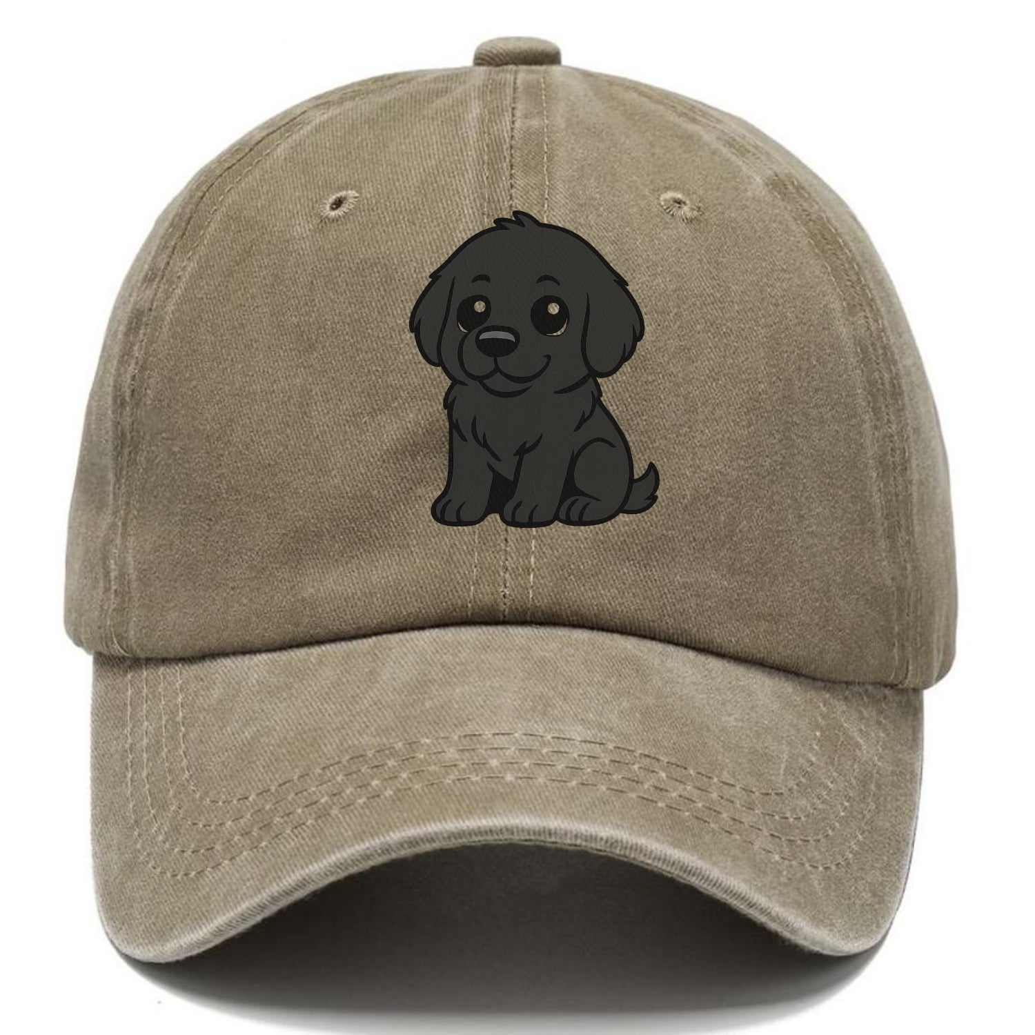 newfoundland black sitting pose with gentle giant expression portrait design Hat