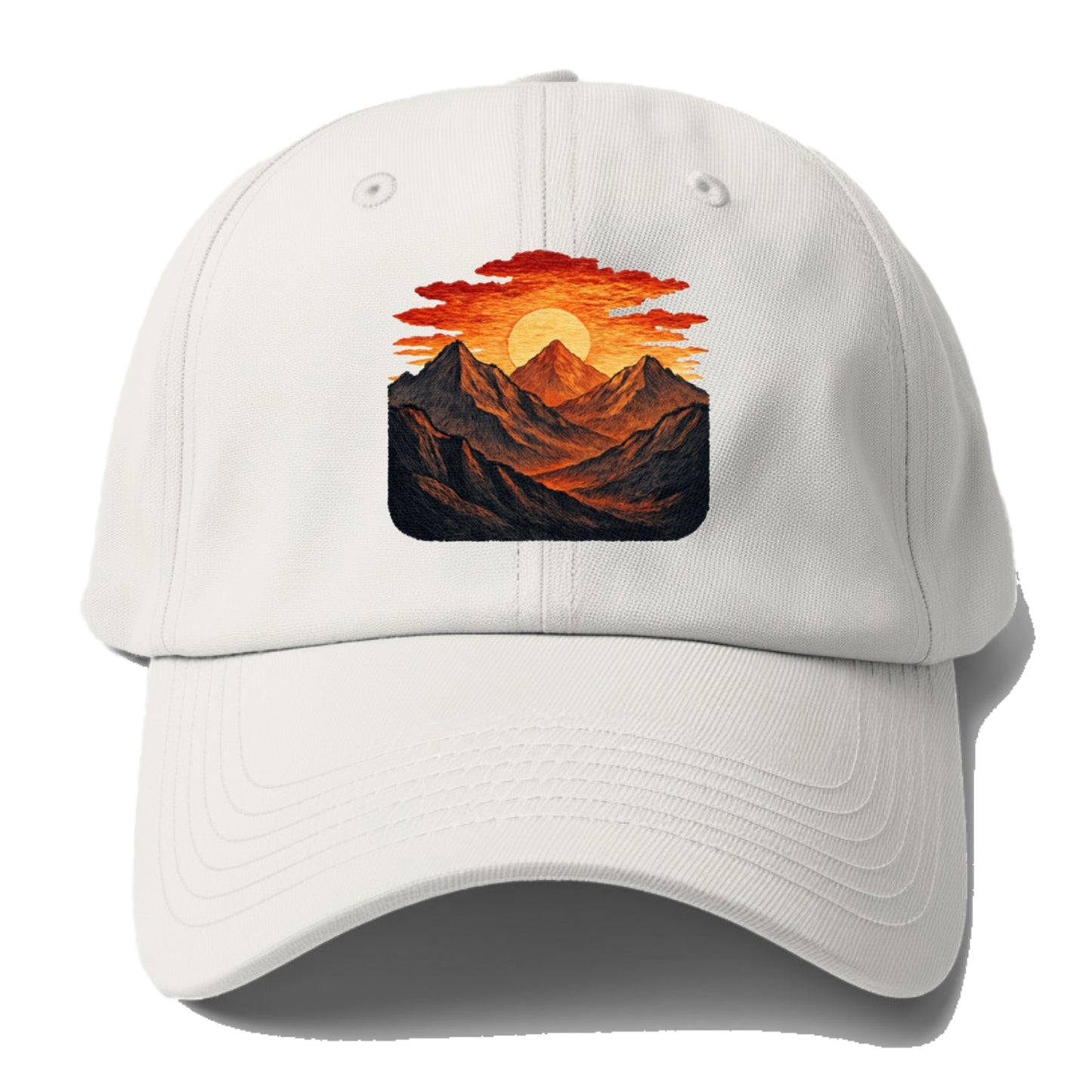fiery mountains and sunset vista Hat