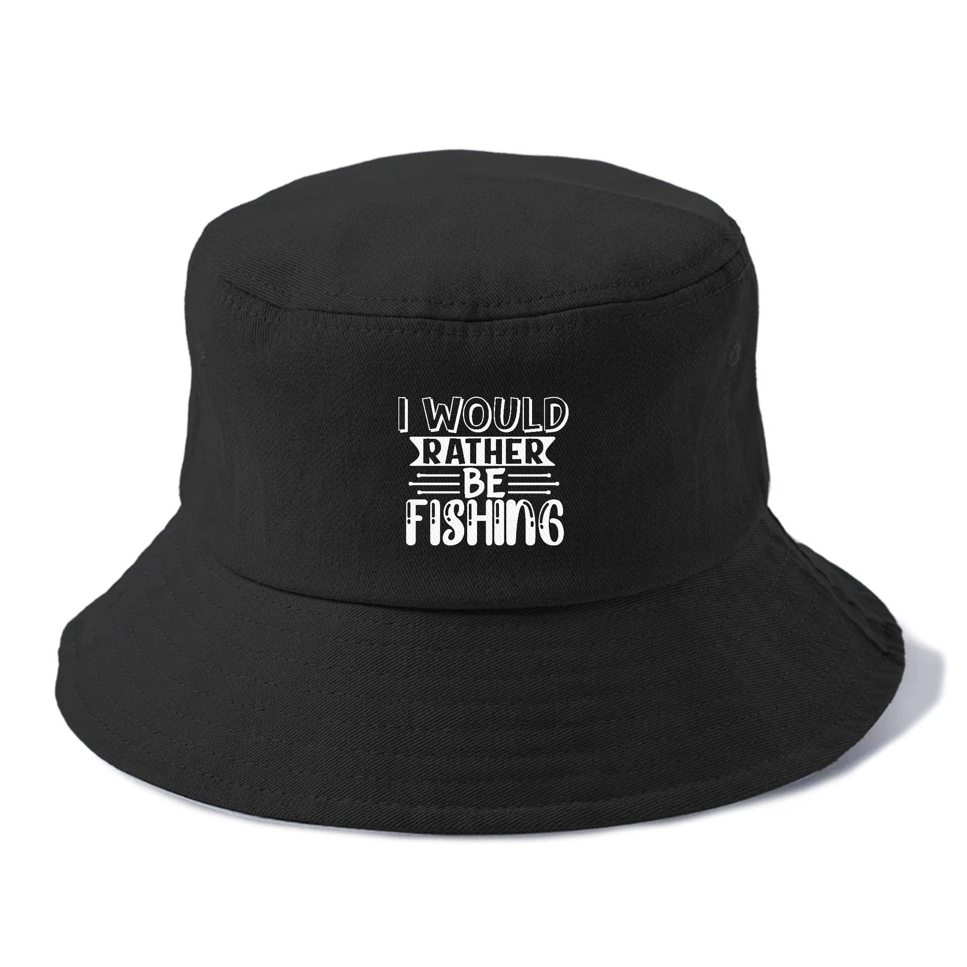 I Would Rather Be Fishing Bucket Hat Black