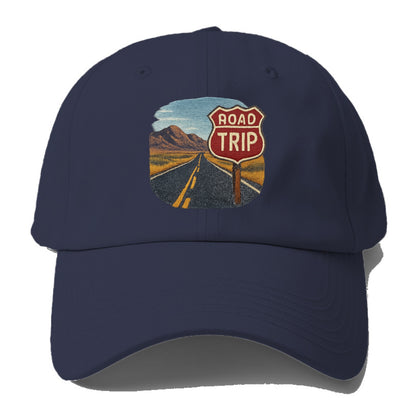 american road trip scenic embroidery Hat