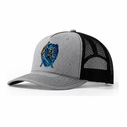 Ace Frehley Cosmic Solo Guitar Raised High Space Station Bac Trucker Hat – Sport Grey-Black