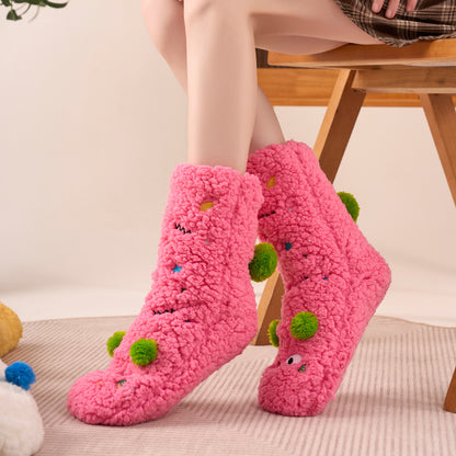 Cozy Lamb Velvet Socks - Women's Warm Winter Sleepers Additional Image 10