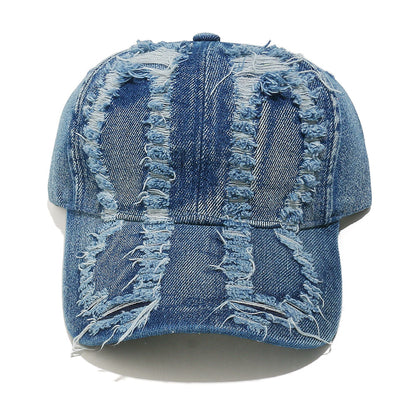 Vintage Washed Distressed Denim Baseball Cap Additional Image 10